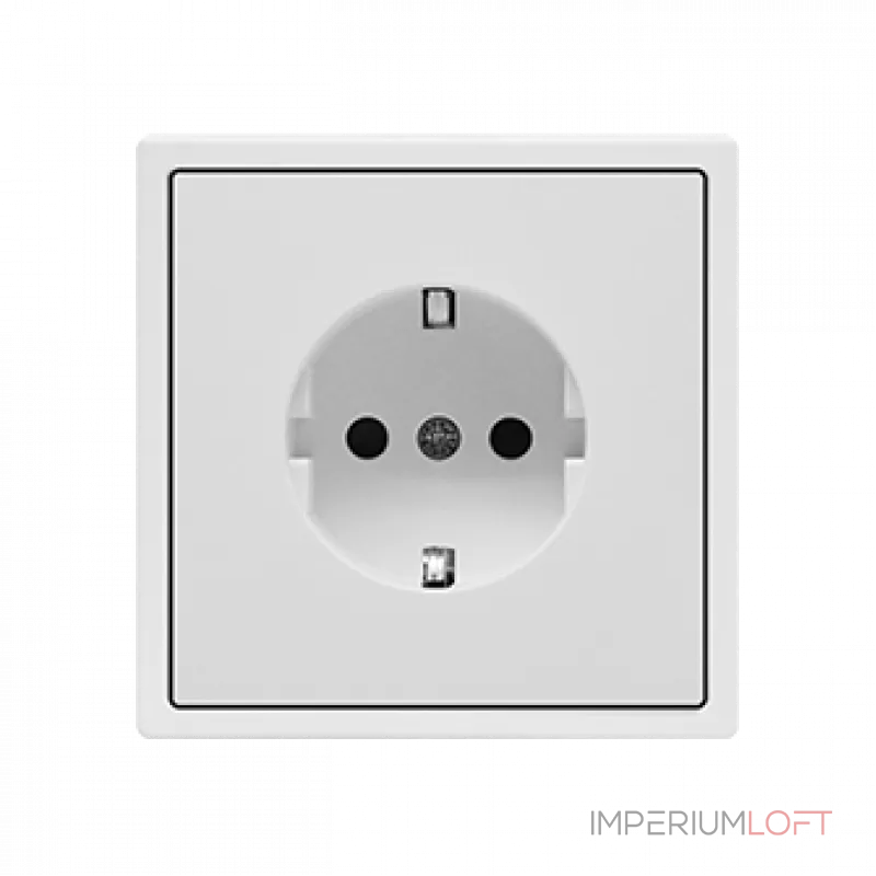 Розетка одинарная с заземлением с защитными шторками LeDron EU Socket White от ImperiumLoft