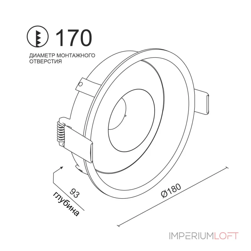 Встраиваемый поворотный светодиодный светильник LeDron KRIS IN KRIS IN Black-Gold от ImperiumLoft
