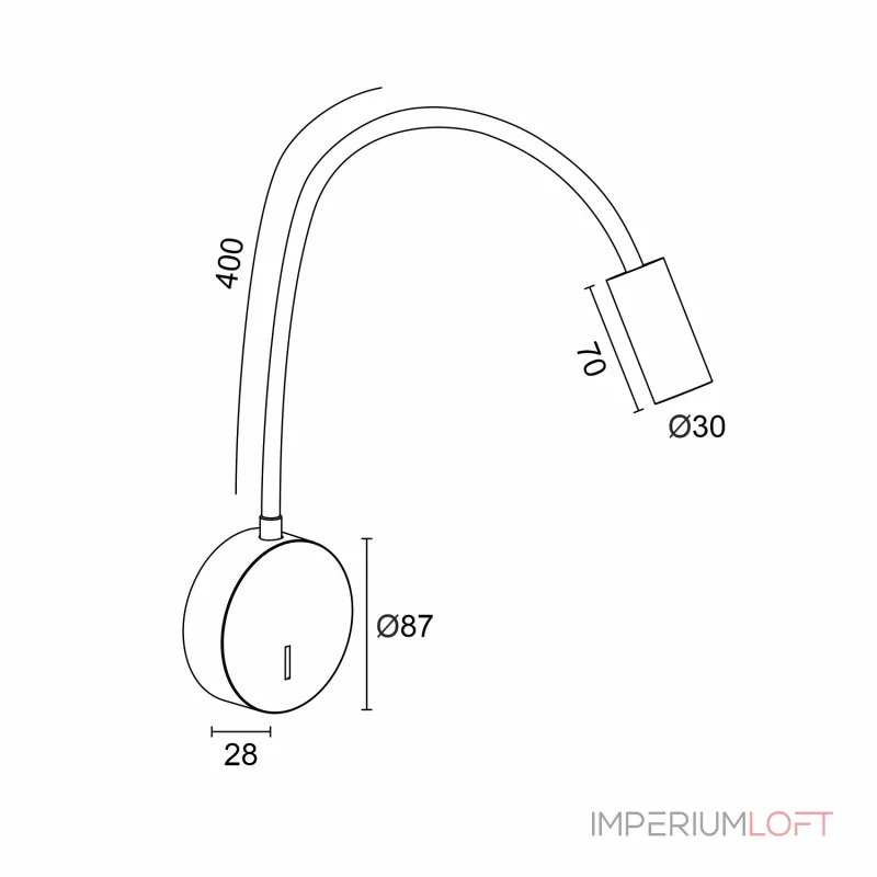 Настенный светодиодный светильник LeDron READING S30 GN READING Black от ImperiumLoft