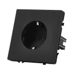 Розетка одинарная с заземлением с защитными шторками LeDron EU Socket Black от ImperiumLoft