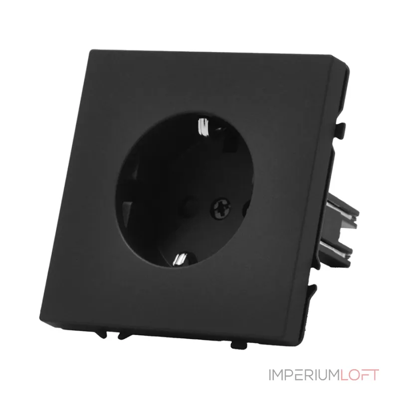 Розетка одинарная с заземлением с защитными шторками LeDron EU Socket Black от ImperiumLoft Розетка одинарная с заземлением с защитными шторками LeDron EU Socket Black от ImperiumLoft