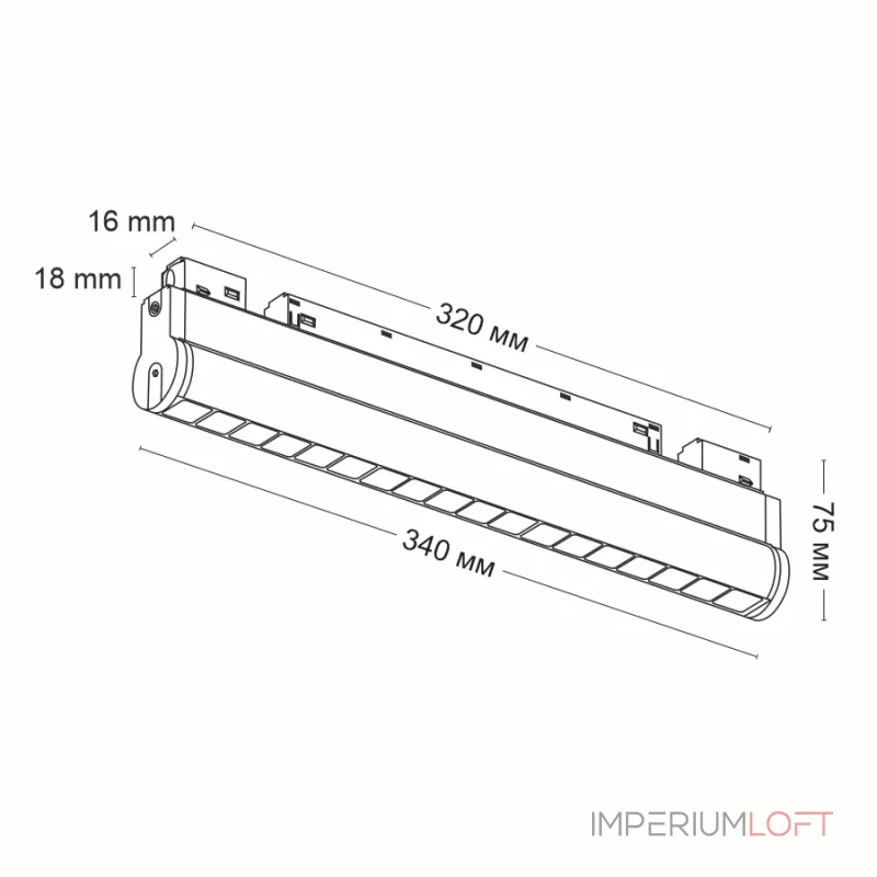 Светодиодный светильник для магнитной системы LeDron CONTROL RTA20-18 White от ImperiumLoft