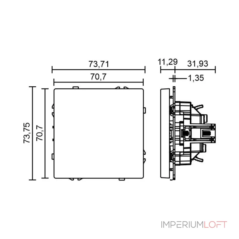 Переключатель одноклавишный перекрёстный LeDron 1 Gang Intermediate Grey от ImperiumLoft