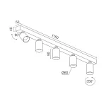 Потолочный поворотный светодиодный светильник LeDron SAGITONY SAGITONY E5 S60 Dim W-Bl от ImperiumLoft