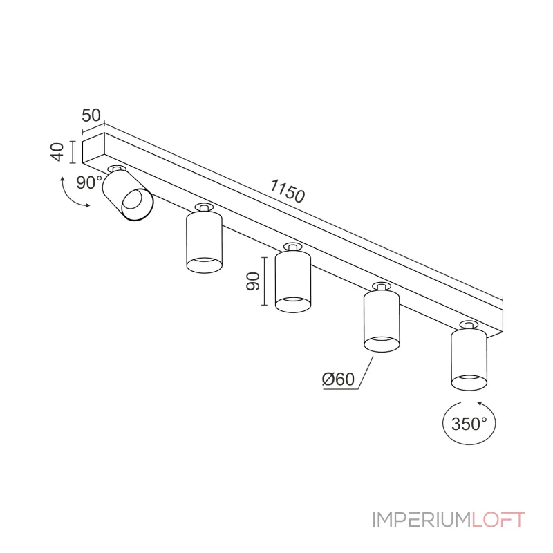Потолочный поворотный светодиодный светильник LeDron SAGITONY SAGITONY E5 S60 Dim W-Bl от ImperiumLoft Потолочный поворотный светодиодный светильник LeDron SAGITONY SAGITONY E5 S60 Dim W-Bl от ImperiumLoft