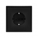 Розетка одинарная с заземлением с защитными шторками LeDron EU Socket Black от ImperiumLoft