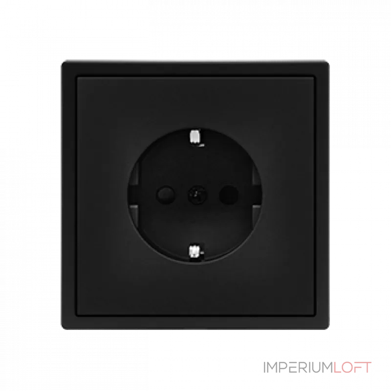 Розетка одинарная с заземлением с защитными шторками LeDron EU Socket Black от ImperiumLoft Розетка одинарная с заземлением с защитными шторками LeDron EU Socket Black от ImperiumLoft