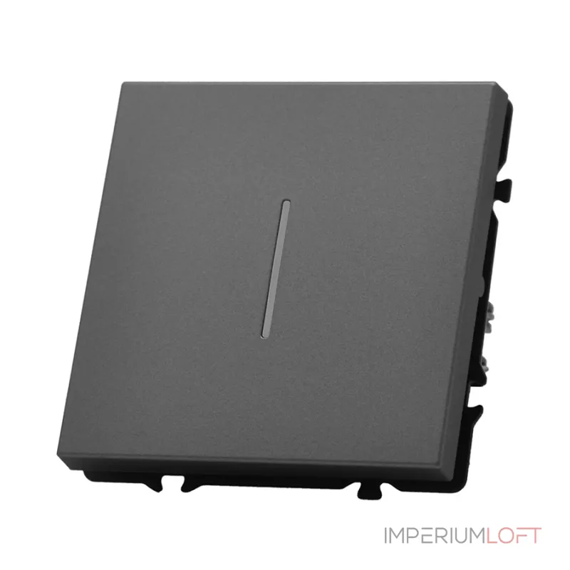 Одноклавишный проходной переключатель с LED-подсветкой LeDron 1 Gang 2 Way LED Grey от ImperiumLoft