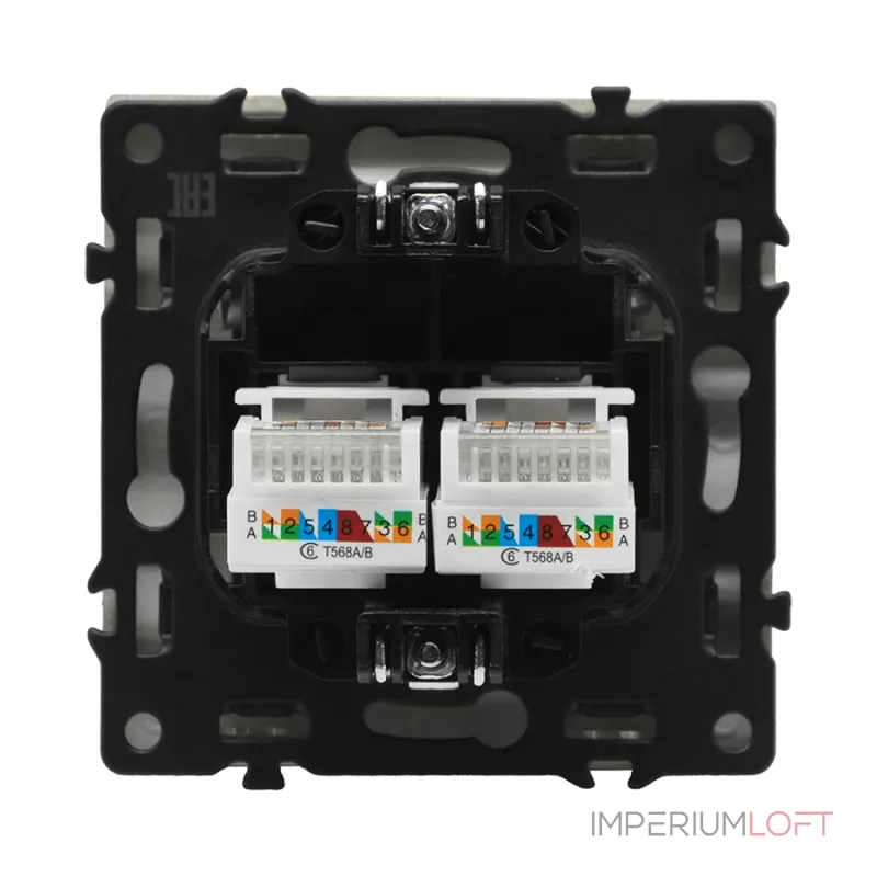 Розетка компьютерная двойная LeDron Dual CAT 6 (DATA) White от ImperiumLoft