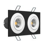 Встраиваемый поворотный светодиодный светильник LeDron LH07SB-R LH07SB-R SQ2 Black-White 20W 4000K DIM TRIAC от ImperiumLoft