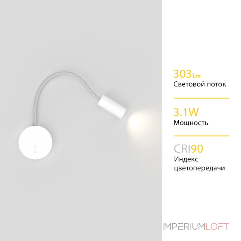 Настенный светодиодный светильник LeDron READING S30 GN READING White от ImperiumLoft Настенный светодиодный светильник LeDron READING S30 GN READING White от ImperiumLoft