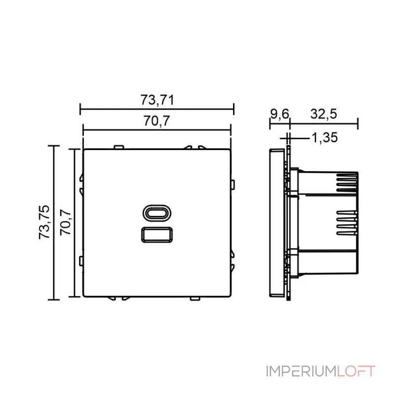 USB зарядное устройство типа A+С LeDron USB Socket A+C 65W Cashmere от ImperiumLoft