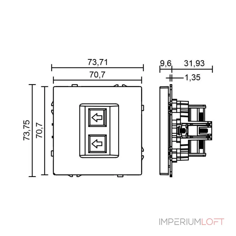 Розетка компьютерная двойная LeDron Dual CAT 6 (DATA) White от ImperiumLoft