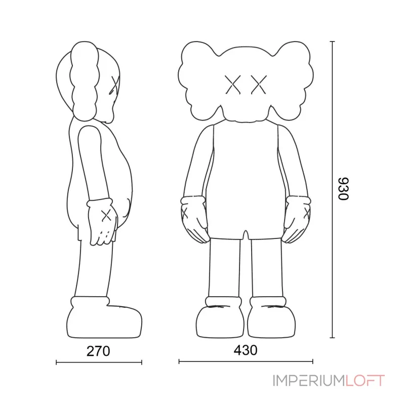 Дизайнерская статуэтка копилка LeDron KAWS Companion 93D grey от ImperiumLoft Дизайнерская статуэтка копилка LeDron KAWS Companion 93D grey от ImperiumLoft