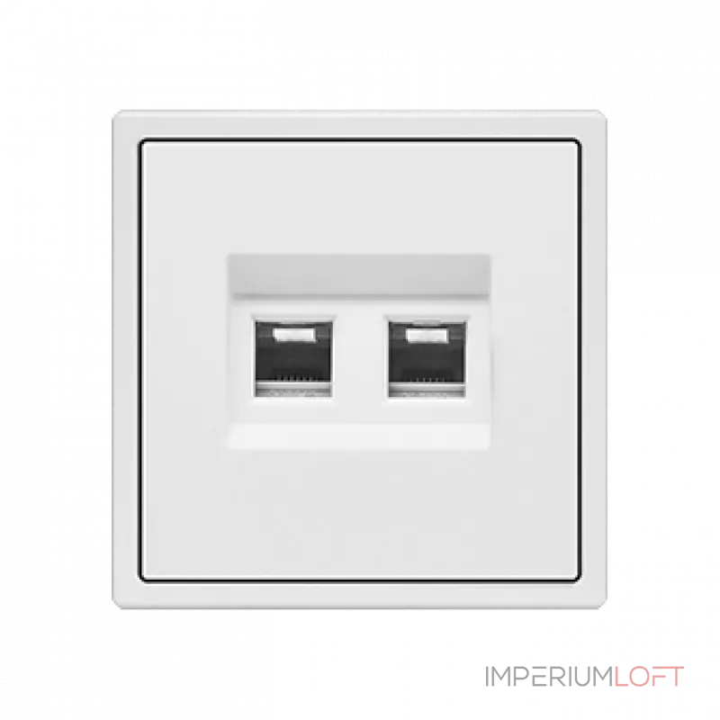 Розетка компьютерная двойная LeDron Dual CAT 6 (DATA) White от ImperiumLoft