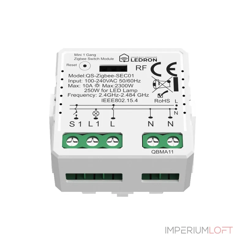 Модуль одноканальный LeDron QS-ZigbeeSEC01 от ImperiumLoft Модуль одноканальный LeDron QS-ZigbeeSEC01 от ImperiumLoft