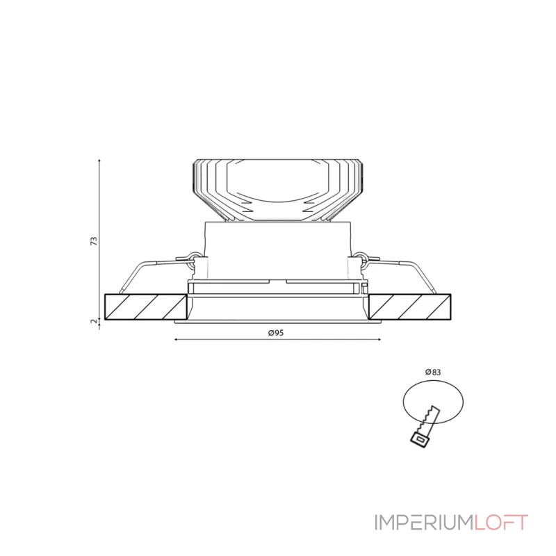 Корпус светильника потолочный встраиваемый наклонный, Белый, IP20, COMBO-41-WH от ImperiumLoft
