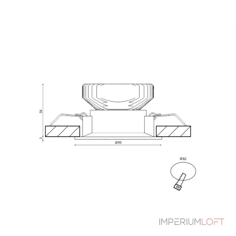 Корпус светильника потолочный встраиваемый, Белый, IP20, COMBO-43-WH от ImperiumLoft