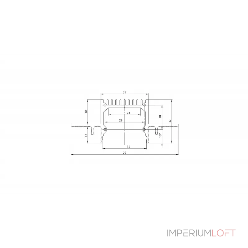 Встраиваемый в гипсокартон алюминиевый профиль Design LED без видимой рамки LG35, 2500 мм, анодированный, LG35-R от NovaLamp
