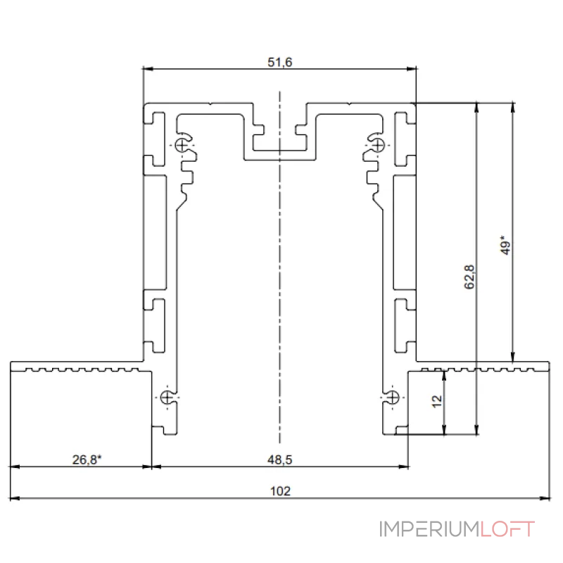 Трек SY низковольтный встраиваемый, белый SY-601201-RC-2-WH, 2м , SY-601201-RC-2-WH от ImperiumLoft