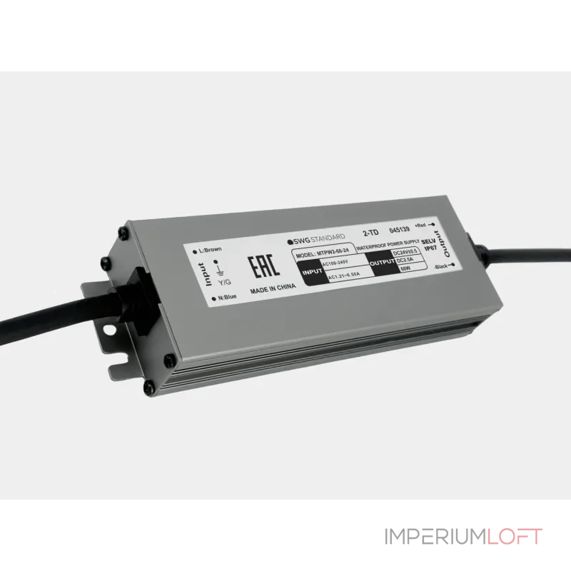 Блок питания SWG 24 В, 60 Вт, IP67, MTPW2-60-24 от ImperiumLoft