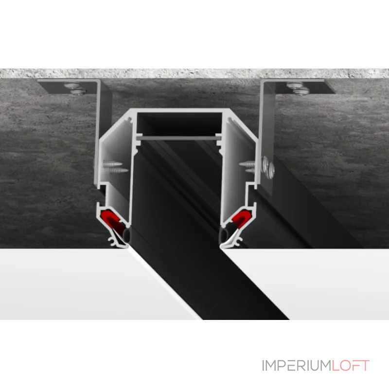 Трек SY в натяжной потолок черный PCB SWG PRO SY-CL-1-BL 1 метр