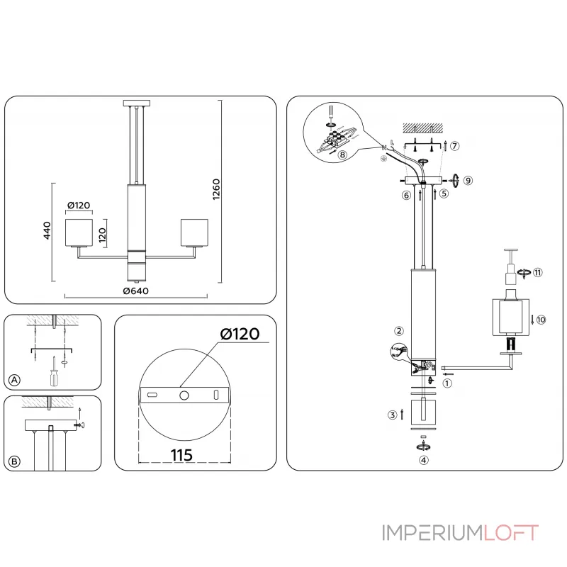 Подвесная люстра Ambrella HIGH LIGHT LH56001 от ImperiumLoft