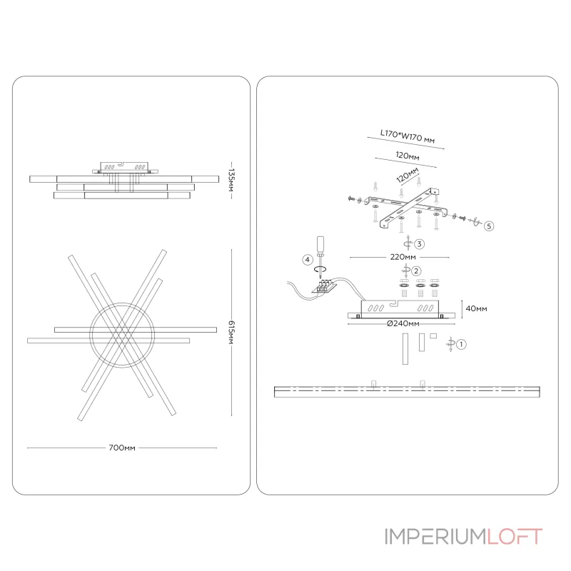 Потолочная люстра Ambrella COMFORT LineTech FL6271 Потолочная люстра Ambrella COMFORT LineTech FL6271