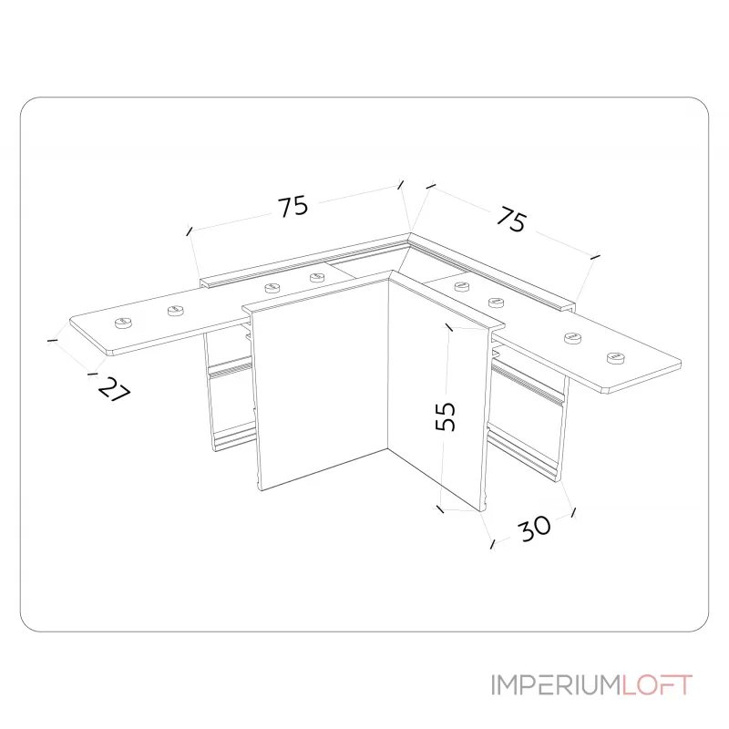 Коннектор угловой для накладного шинопровода Magnetic Ambrella TRACK SYSTEM GL1031 от ImperiumLoft