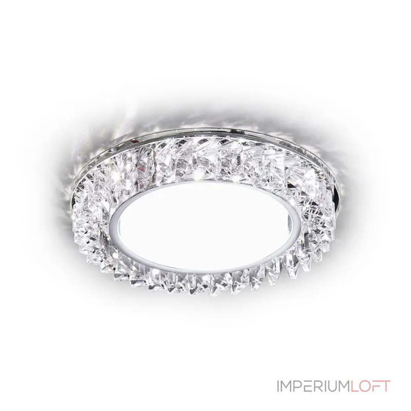 Встраиваемый точечный светильник GX53 с LED подсветкой Ambrella STANDARD SPOT G255 CH от ImperiumLoft