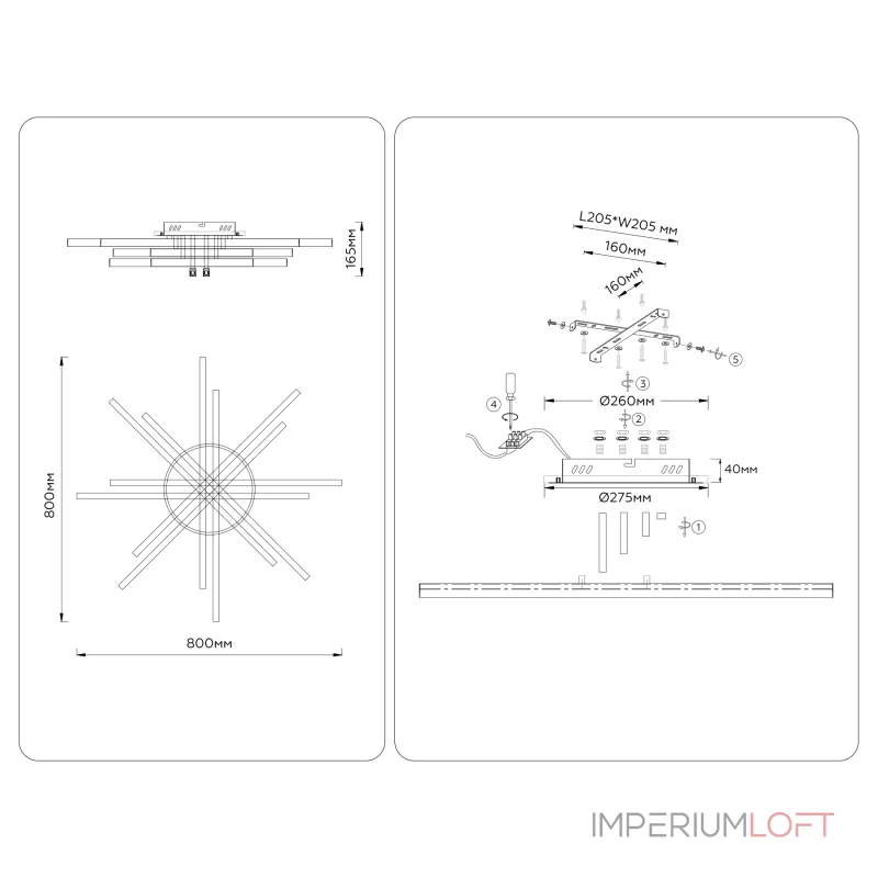 Потолочная люстра Ambrella COMFORT LineTech FL6275