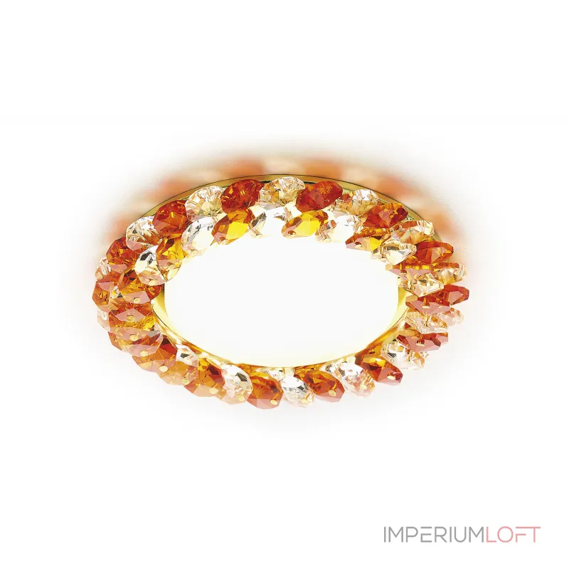 Встраиваемый точечный светильник GX53 с хрусталем Ambrella STANDARD SPOT G206 TI/G от ImperiumLoft