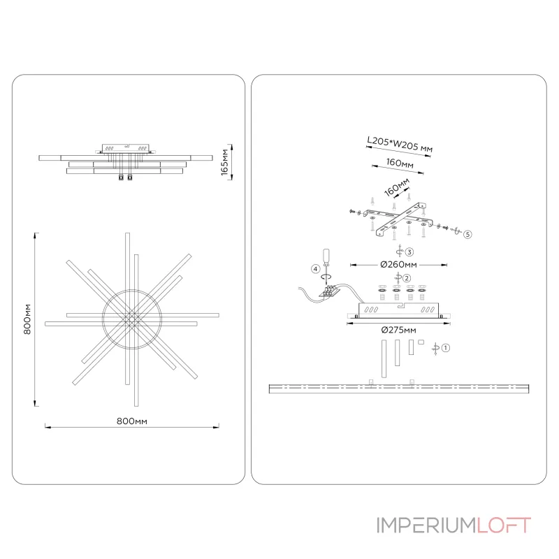 Потолочная люстра Ambrella COMFORT LineTech FL6276