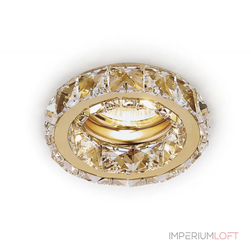 Встраиваемый точечный светильник MR16 с хрусталем Ambrella STANDARD SPOT K112 CL/G от ImperiumLoft