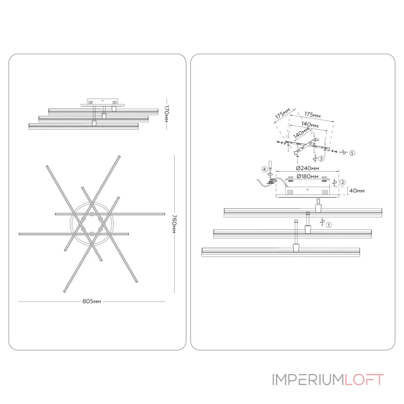 Потолочная люстра Ambrella COMFORT LineTech FL6252 Потолочная люстра Ambrella COMFORT LineTech FL6252