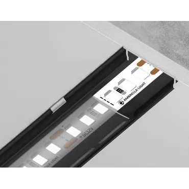 Алюминиевый профиль накладной Ambrella ILLUMINATION GP1700BK/BK