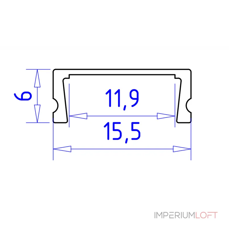 Алюминиевый профиль накладной Ambrella ILLUMINATION GP1700BK/BK от ImperiumLoft