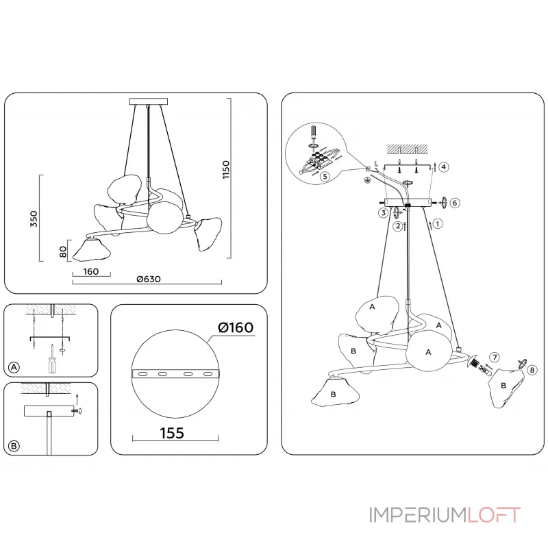 Подвесная люстра Ambrella HIGH LIGHT LH15003 от ImperiumLoft