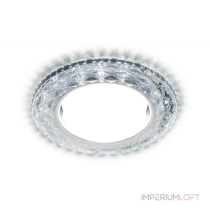 Встраиваемый точечный светильник GX53 с LED подсветкой Ambrella STANDARD SPOT G288 CH от ImperiumLoft