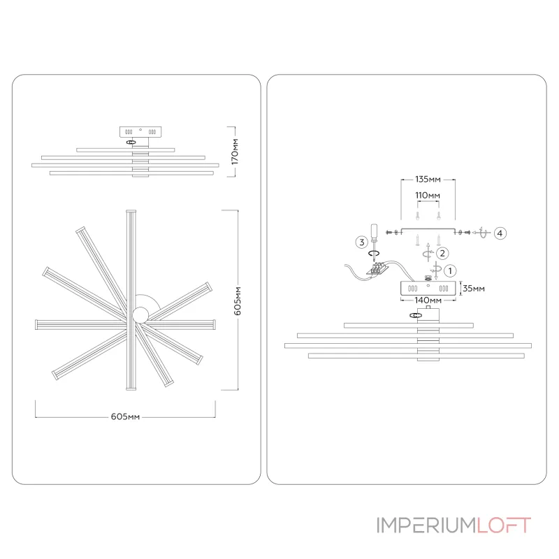 Потолочная люстра Ambrella COMFORT LineTech FL6222