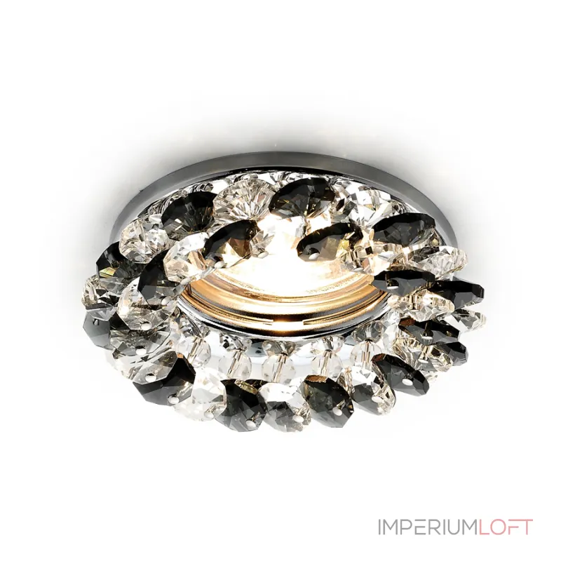Встраиваемый точечный светильник MR16 с хрусталем Ambrella STANDARD SPOT K206 BK/CH от ImperiumLoft