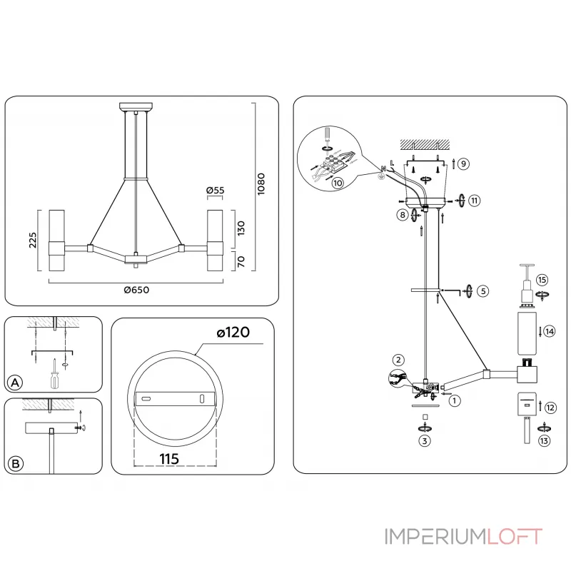 Подвесная люстра Ambrella HIGH LIGHT LH55104 от ImperiumLoft