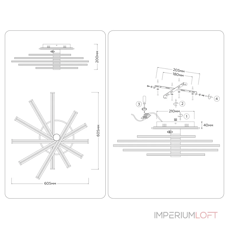 Потолочная люстра Ambrella COMFORT LineTech FL6231