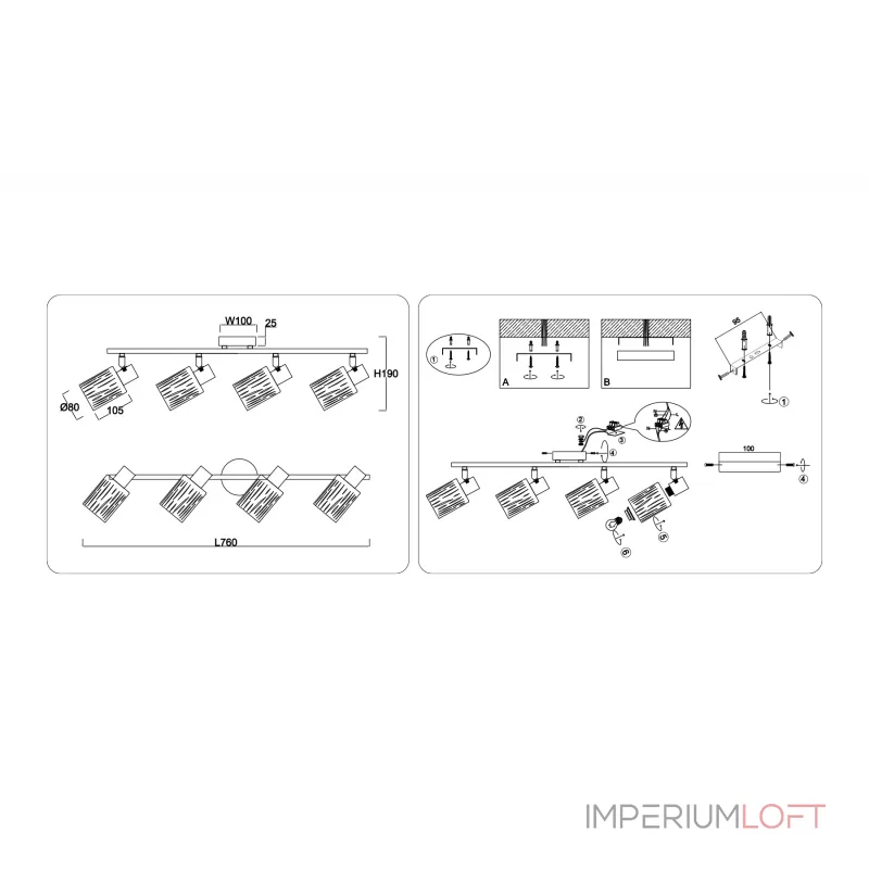 Настенно-потолочный спот в стиле лофт Ambrella TRADITIONAL TR8666 от ImperiumLoft Настенно-потолочный спот в стиле лофт Ambrella TRADITIONAL TR8666 от ImperiumLoft