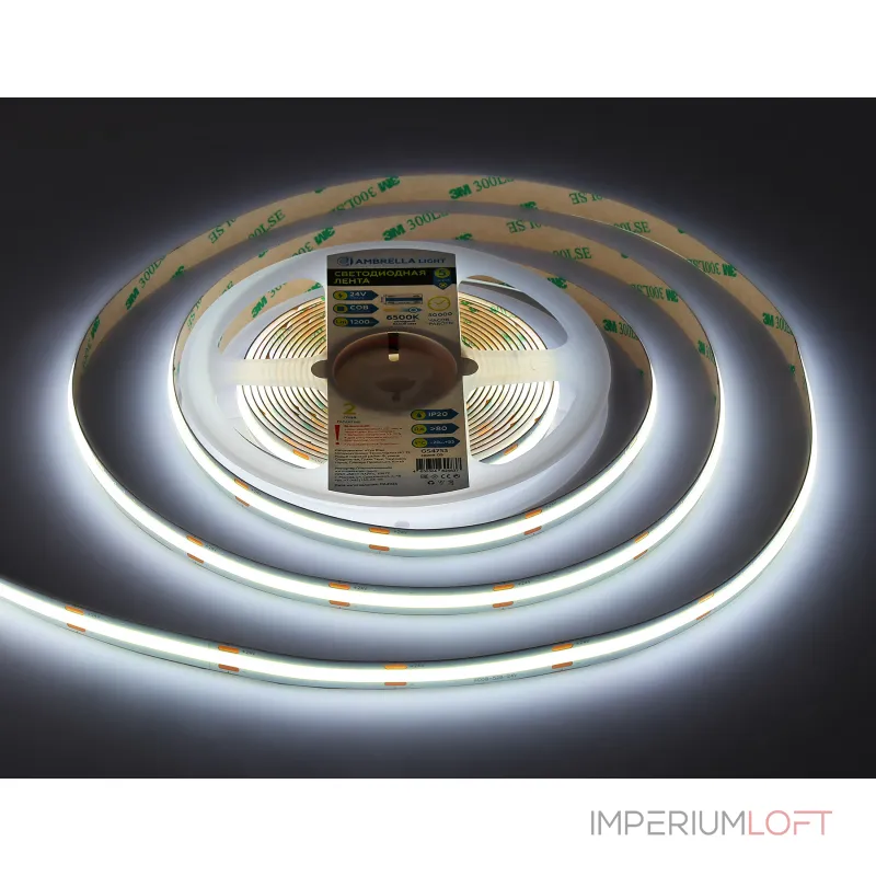 Светодиодная лента GS4753 COB 528Led/14W m/ 24V IP20 6500K/ 5m*10mm*2mm (2 конт.) Ambrella ILLUMINATION GS GS4753 от ImperiumLoft Светодиодная лента GS4753 COB 528Led/14W m/ 24V IP20 6500K/ 5m*10mm*2mm (2 конт.) Ambrella ILLUMINATION GS GS4753 от ImperiumLoft