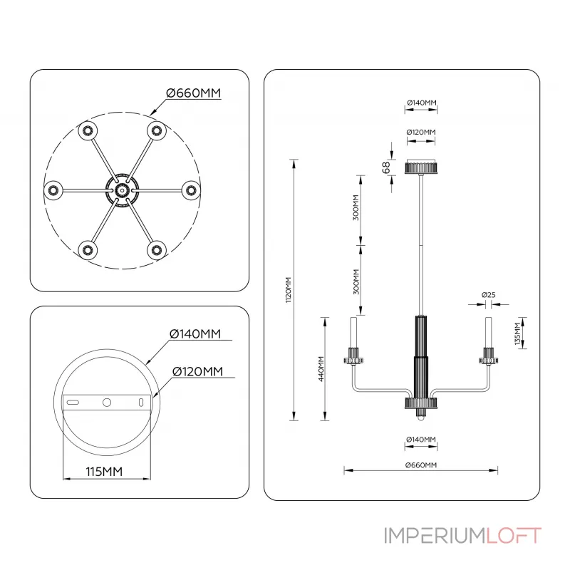 Люстра на штанге Ambrella HIGH LIGHT LH LH53124 от ImperiumLoft Люстра на штанге Ambrella HIGH LIGHT LH LH53124 от ImperiumLoft