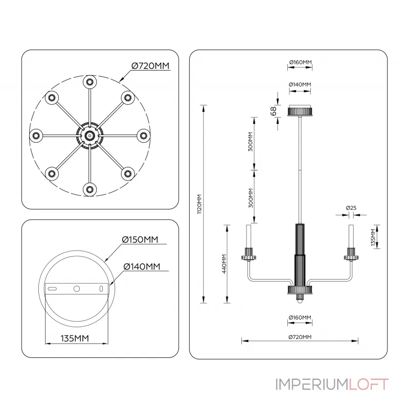 Люстра на штанге Ambrella HIGH LIGHT LH LH53126 от ImperiumLoft Люстра на штанге Ambrella HIGH LIGHT LH LH53126 от ImperiumLoft