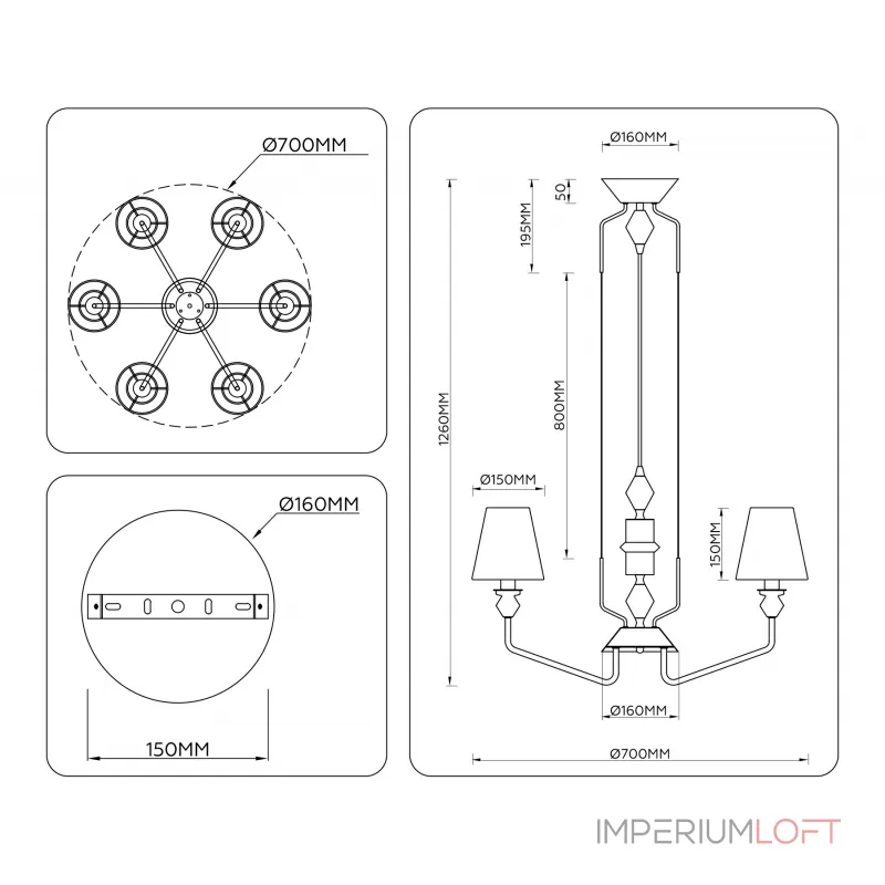 Подвесная люстра Ambrella HIGH LIGHT LH LH75401 от ImperiumLoft