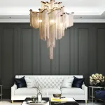 Подвесная люстра Ava Chain Atlantis Chandelier D150 Золото