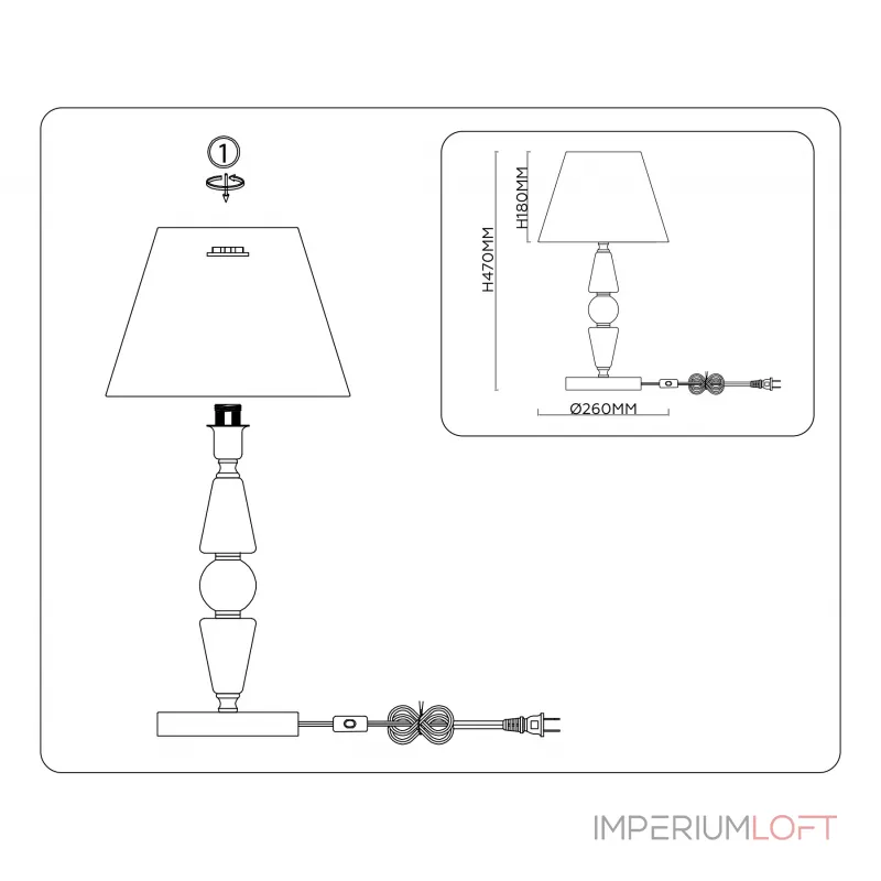 Настольная лампа Ambrella HIGH LIGHT CLASSIC LH75262 от ImperiumLoft Настольная лампа Ambrella HIGH LIGHT CLASSIC LH75262 от ImperiumLoft